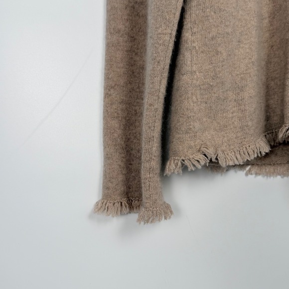 Peck & Peck Pure Cashmere Luxury Fringe-Trim Turtleneck Sweater Heather Size XL - Picture 2 of 7